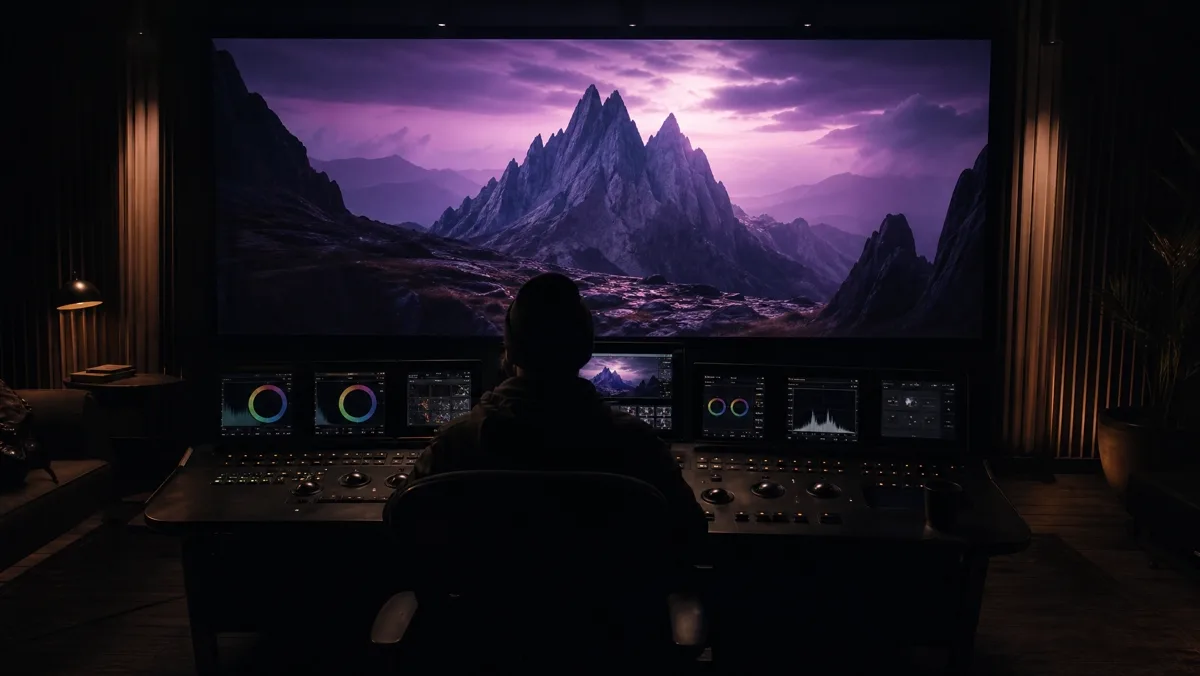 Post-production and video editing in studio