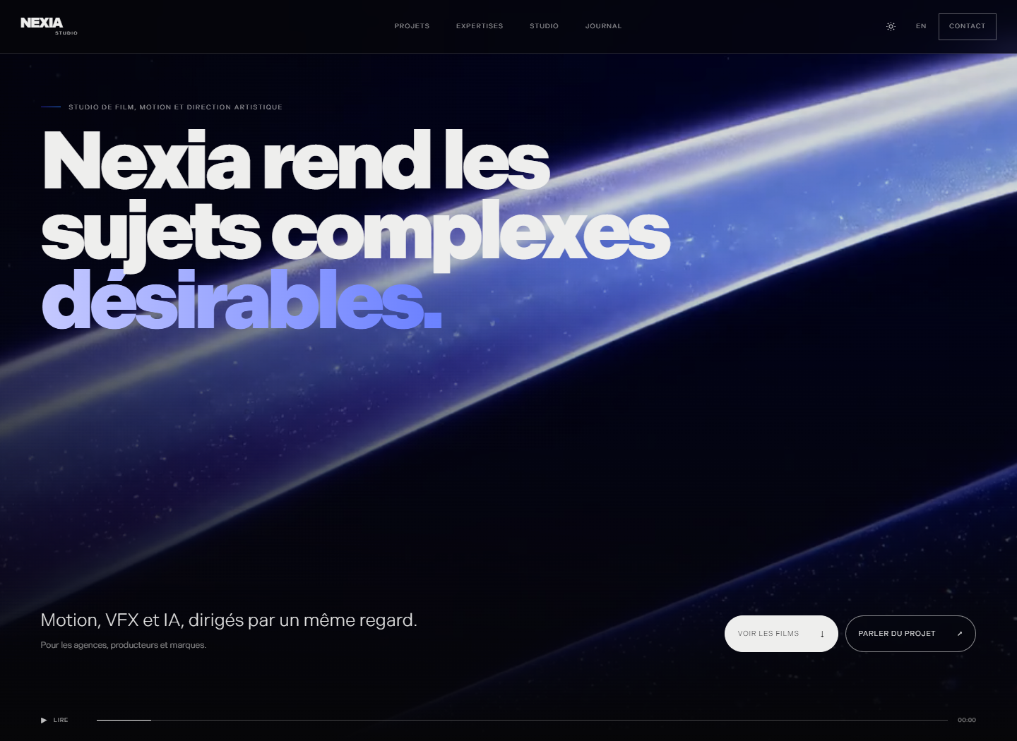 Nexia Studio website interface under development